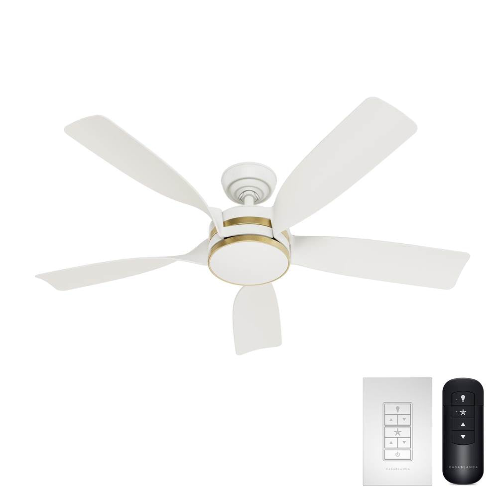 Casablanca Fan Company 53651 Fresh White Casablanca 52 Inch Julia Energy Star Fresh White Damp Rated Ceiling Fan With Led Light Kit And Wall Control Image 9
