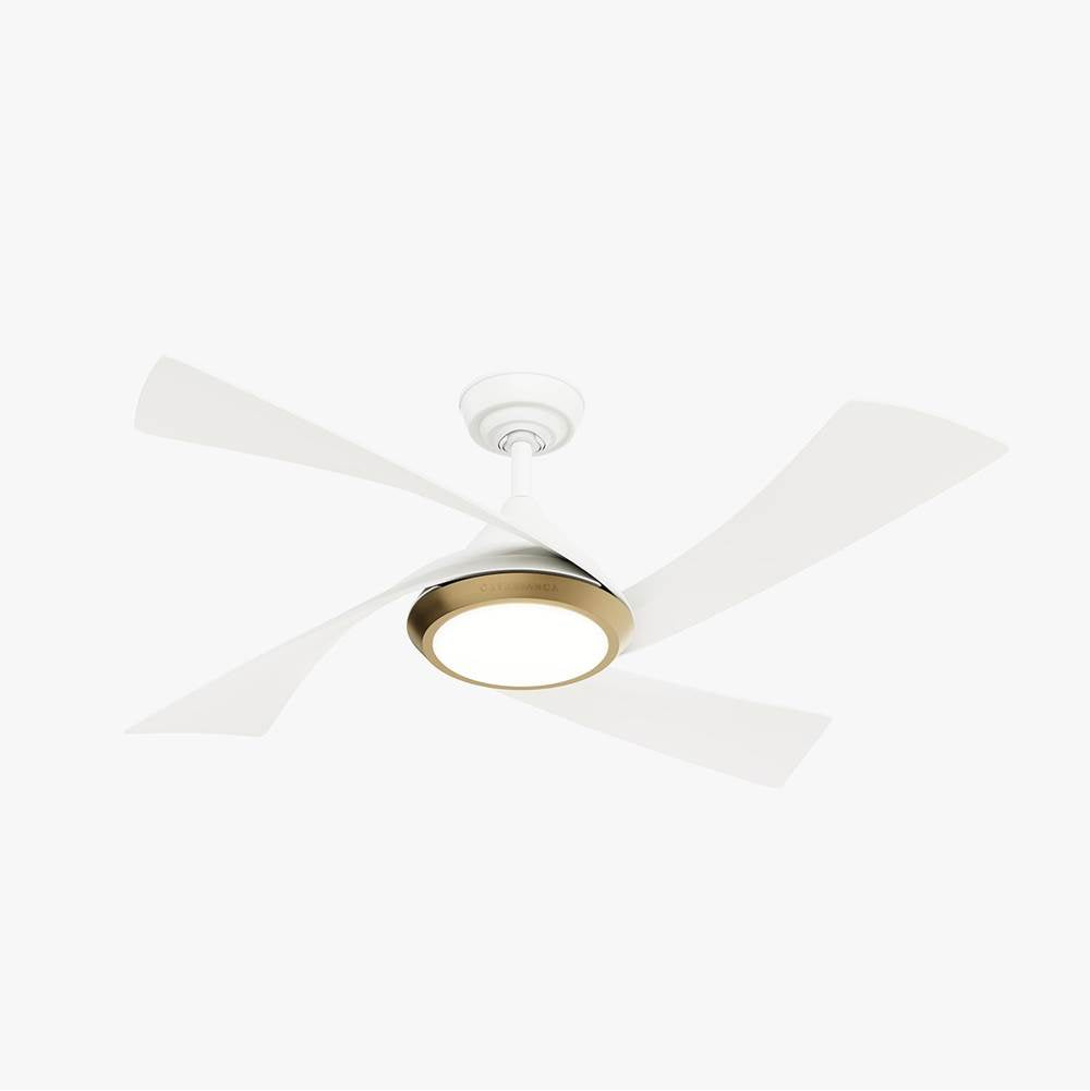 Casablanca Fan Company 52847 Fresh White Casablanca 52 Inch Vespucci Fresh White Damp Rated Ceiling Fan With Led Light Kit And Handheld Remote Image 1