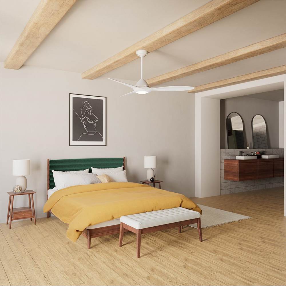 Casablanca Fan Company 52855 Fresh White 56 Inch Surea Fresh White Damp Rated Ceiling Fan With Led Light Kit And Handheld Remote Image 3