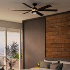 Casablanca Fan Company 53471 Matte Black 65 Inch Melia Energy Star Matte Black Damp Rated Ceiling Fan With Led Light Kit And Wall Control Image 2