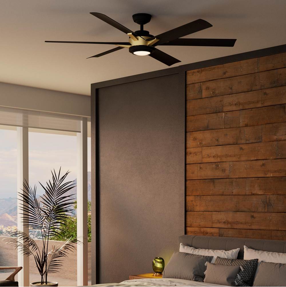 Casablanca Fan Company 53471 Matte Black 65 Inch Melia Energy Star Matte Black Damp Rated Ceiling Fan With Led Light Kit And Wall Control Image 2