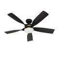 Casablanca Fan Company 53650 Matte Black Casablanca 52 Inch Julia Energy Star Matte Black Damp Rated Ceiling Fan With Led Light Kit And Wall Control And Handheld Remote Image 1