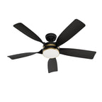 Casablanca Fan Company 53650 Matte Black Casablanca 52 Inch Julia Energy Star Matte Black Damp Rated Ceiling Fan With Led Light Kit And Wall Control And Handheld Remote Image 1