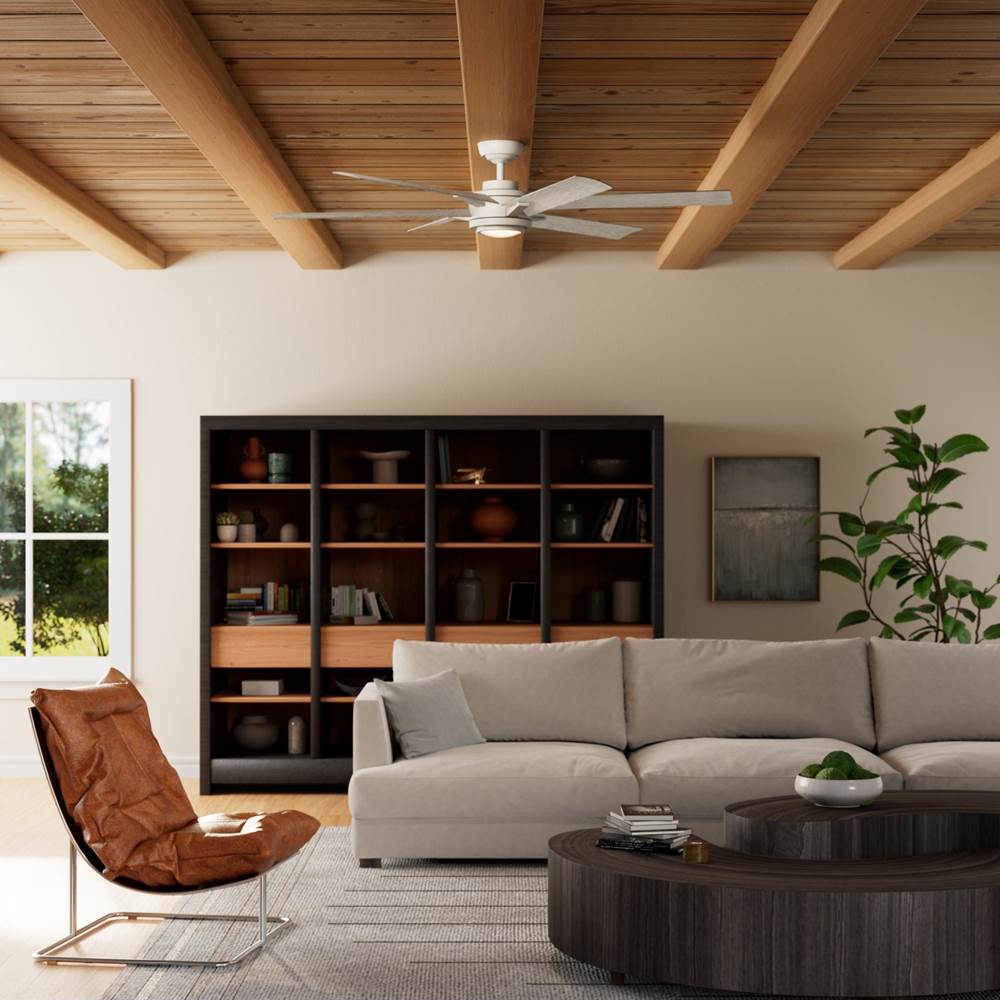 Casablanca Fan Company 53568 Fresh White 65 Inch Melia Energy Star Fresh White Damp Rated Ceiling Fan With Led Light Kit And Wall Control Image 2