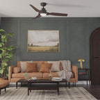 Casablanca Fan Company 53587 Matte Black Casablanca 52 Inch Eula Energy Star Matte Black Damp Rated Ceiling Fan With Led Light Kit And Wall Control And Handheld Remote Image 8