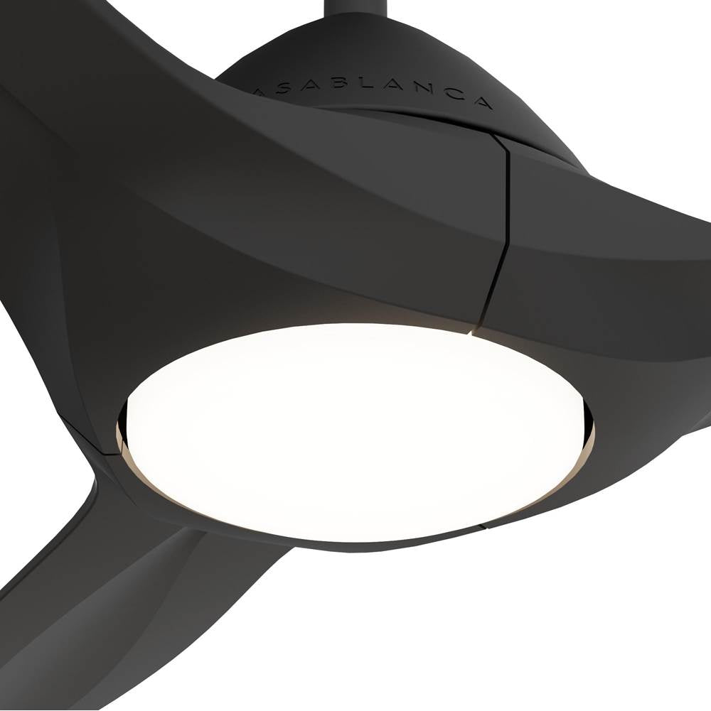 Casablanca Fan Company 52856 Matte Black Casablanca 56 Inch Surea Matte Black Damp Rated Ceiling Fan With Led Light Kit And Handheld Remote Image 6