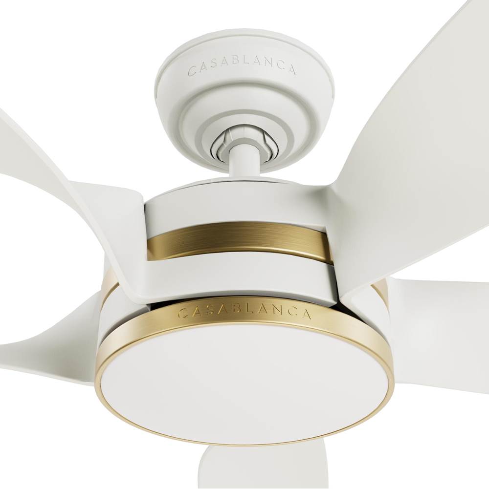 Casablanca Fan Company 53651 Fresh White Casablanca 52 Inch Julia Energy Star Fresh White Damp Rated Ceiling Fan With Led Light Kit And Wall Control Image 2