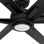 Casablanca Fan Company Melia 65 Inch Melia Energy Star Matte Black Damp Rated Ceiling Fan With Led Light Kit And Wall Control