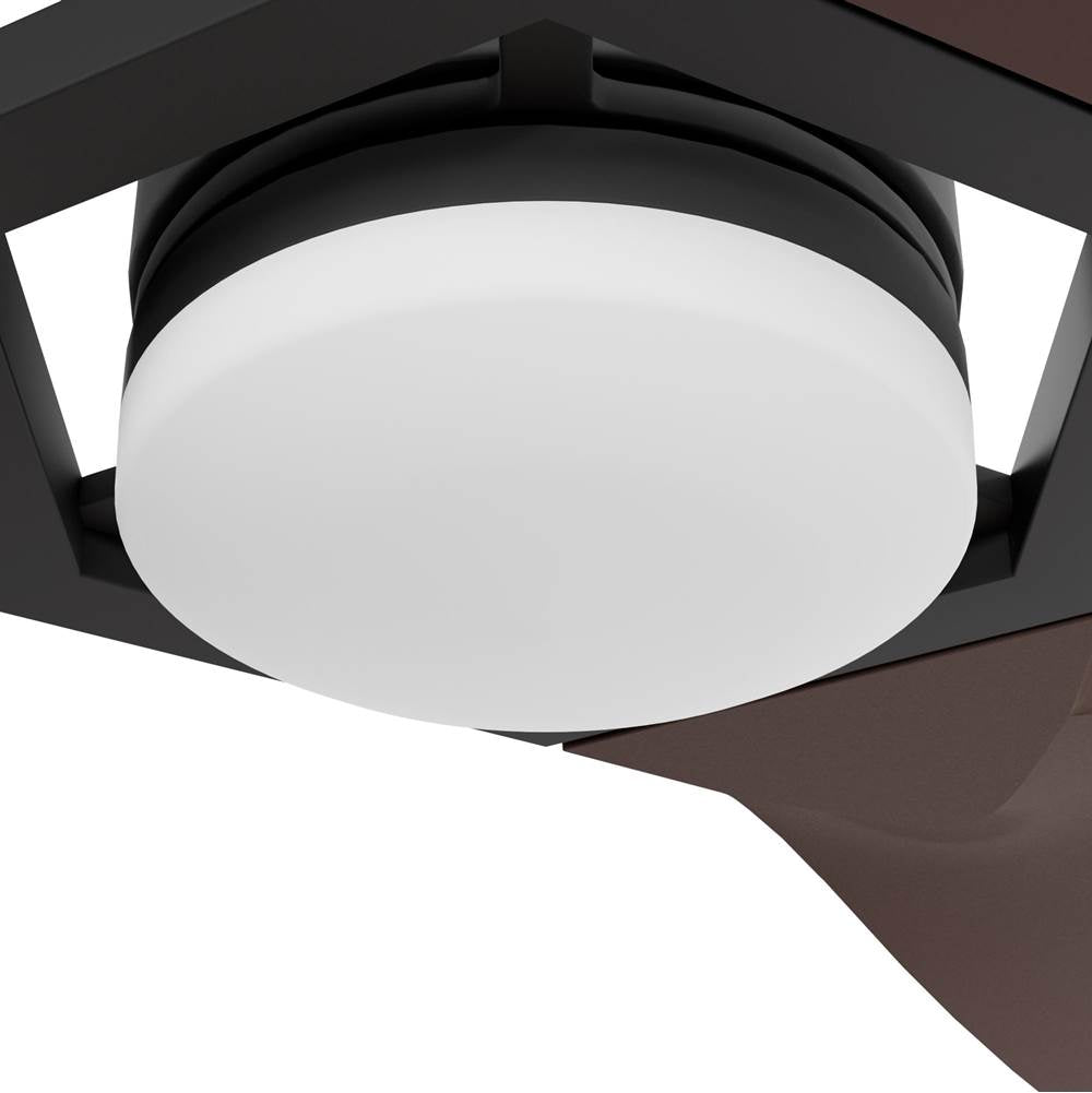 Casablanca Fan Company 53587 Matte Black Casablanca 52 Inch Eula Energy Star Matte Black Damp Rated Ceiling Fan With Led Light Kit And Wall Control And Handheld Remote Image 3
