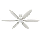 Casablanca Fan Company 53584 Fresh White Casablanca 60 Inch Azalea Energy Star Fresh White Damp Rated Ceiling Fan With Led Light Kit And Wall Control And Handheld Remote Image 1