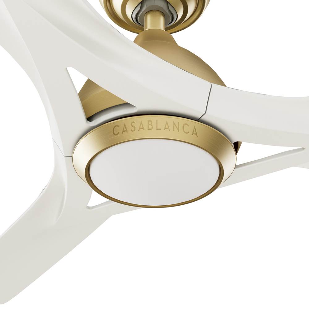 Casablanca Fan Company Elise 54 Inch Elise Energy Star Brass Damp Rated Ceiling Fan With Led Light Kit And Wall Control