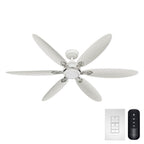 Casablanca Fan Company 53584 Fresh White Casablanca 60 Inch Azalea Energy Star Fresh White Damp Rated Ceiling Fan With Led Light Kit And Wall Control And Handheld Remote Image 9