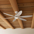Casablanca Fan Company 53584 Fresh White Casablanca 60 Inch Azalea Energy Star Fresh White Damp Rated Ceiling Fan With Led Light Kit And Wall Control And Handheld Remote Image 7