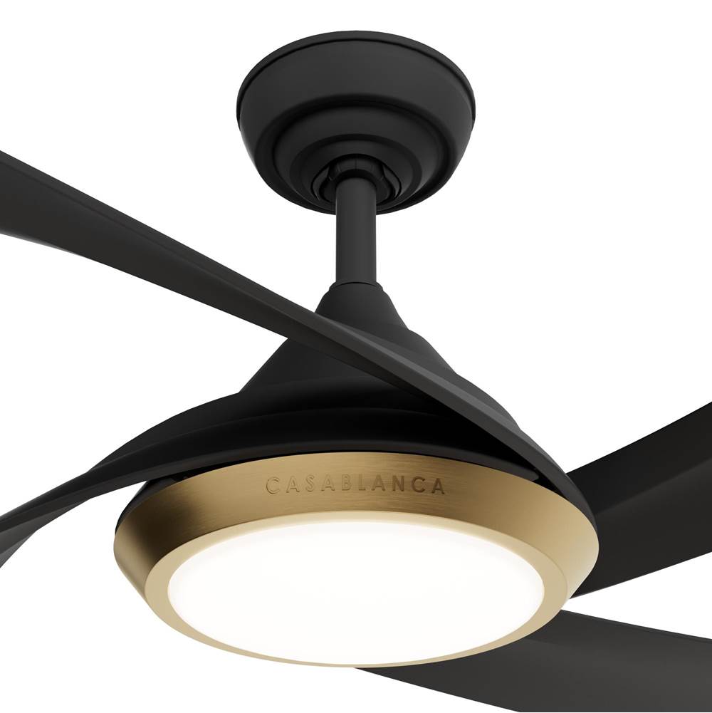 Casablanca Fan Company 52846 Matte Black 52 Inch Vespucci Matte Black Damp Rated Ceiling Fan With Led Light Kit And Handheld Remote Image 5