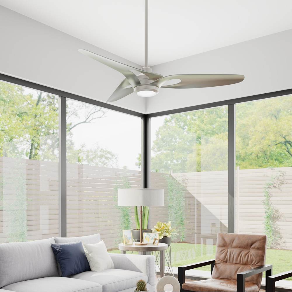 Casablanca Fan Company 53469 Brushed Nickel 60 Inch Inez Energy Star Brushed Nickel Damp Rated Ceiling Fan With Led Light Kit And Wall Control Image 2