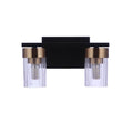 Craftmade Bond Street Bond Street 2 Light Vanity In Flat Black/satin Brass