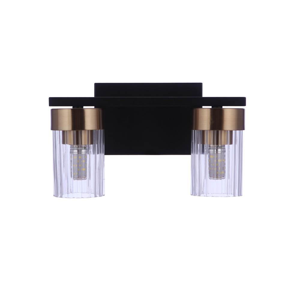 Craftmade Bond Street Bond Street 2 Light Vanity In Flat Black/satin Brass