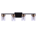 Craftmade Bond Street Bond Street 4 Light Vanity In Flat Black/satin Brass