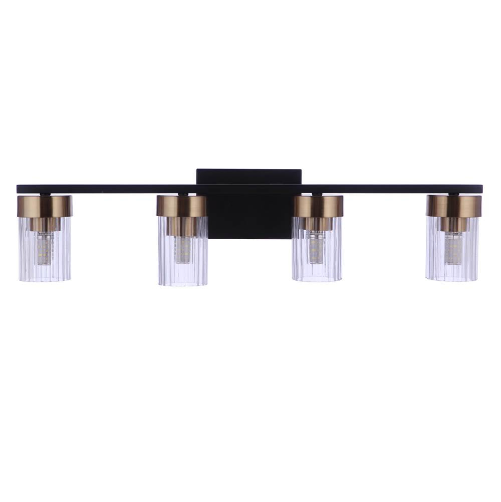 Craftmade Bond Street Bond Street 4 Light Vanity In Flat Black/satin Brass