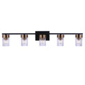 Craftmade Bond Street Bond Street 5 Light Vanity In Flat Black/satin Brass