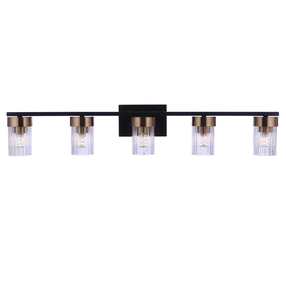 Craftmade Bond Street Bond Street 5 Light Vanity In Flat Black/satin Brass
