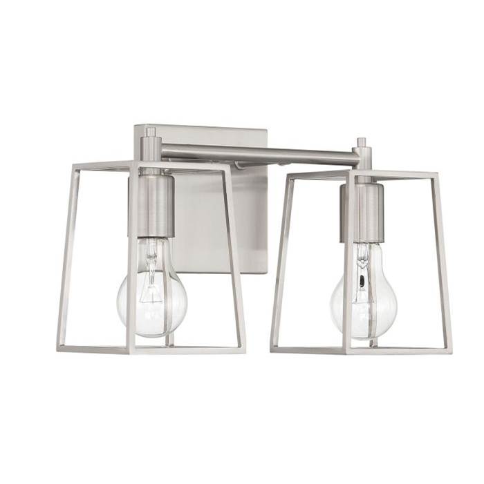 Craftmade Dunn 2 Light Vanity In Brushed Polished Nickel