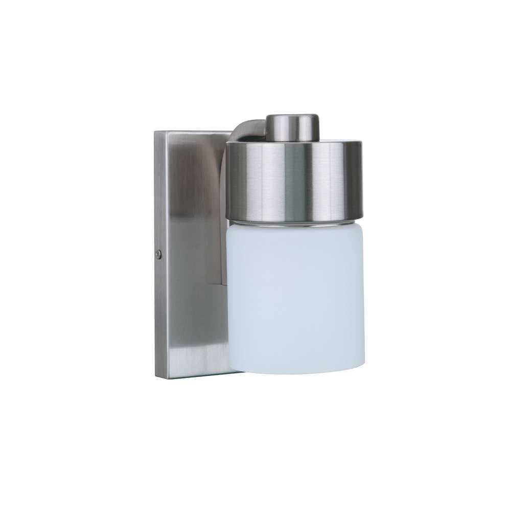 Craftmade 12305BNK1 Brushed Polished Nickel District 1 Light Wall Sconce In Brushed Polished Nickel Image 1