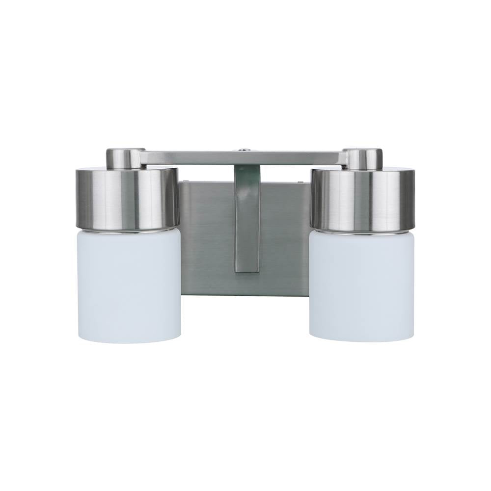 Craftmade 12314BNK2 Brushed Polished Nickel District 2 Light Vanity In Brushed Polished Nickel Image 1