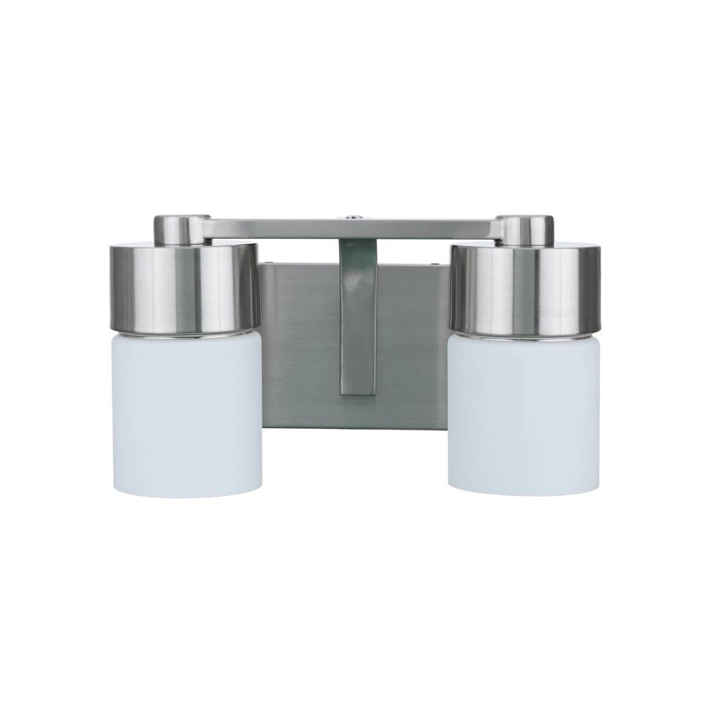Craftmade District 2 Light Vanity In Brushed Polished Nickel