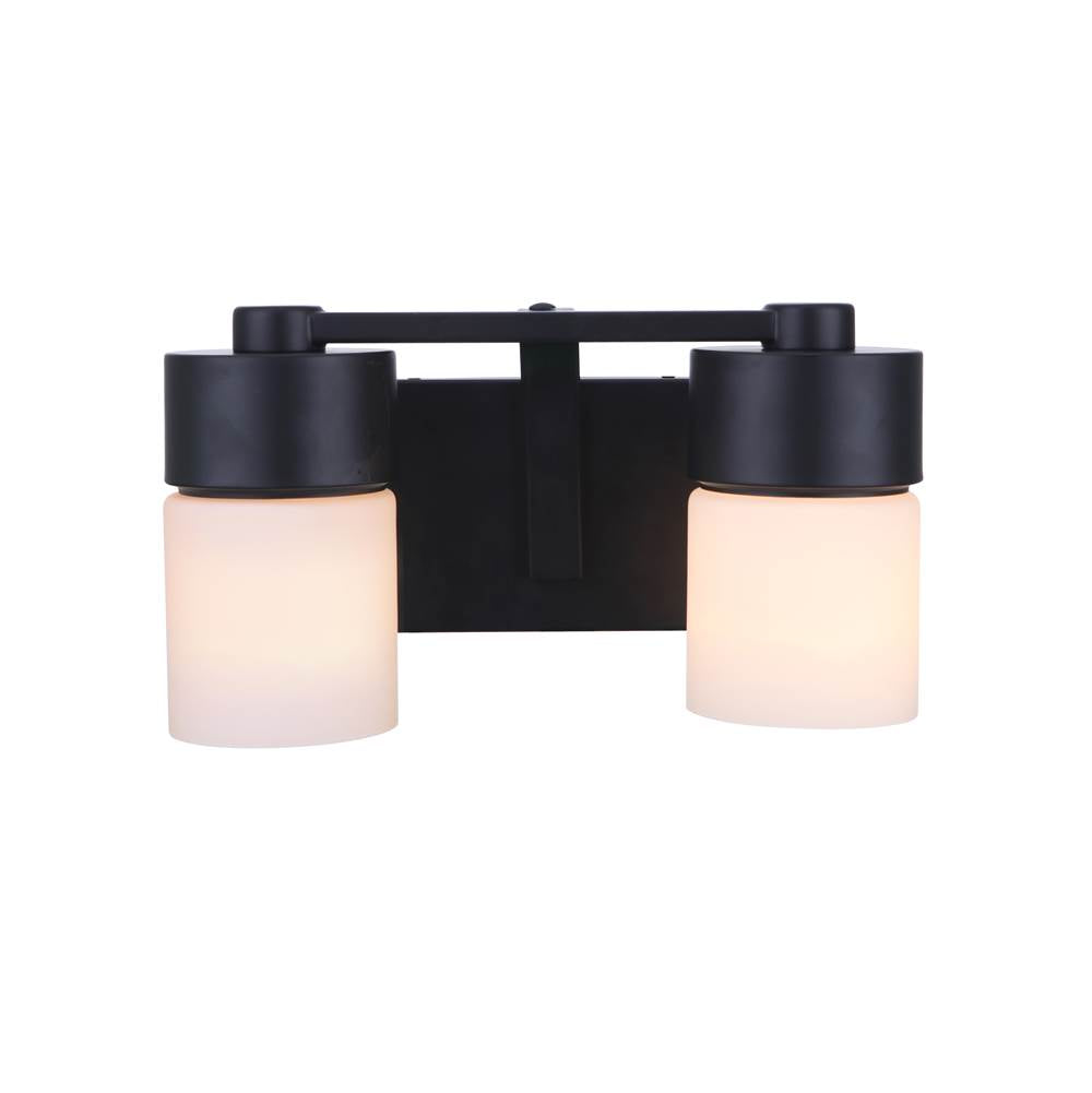 Craftmade 12314FB2 Flat Black District 2 Light Vanity In Flat Black Image 2