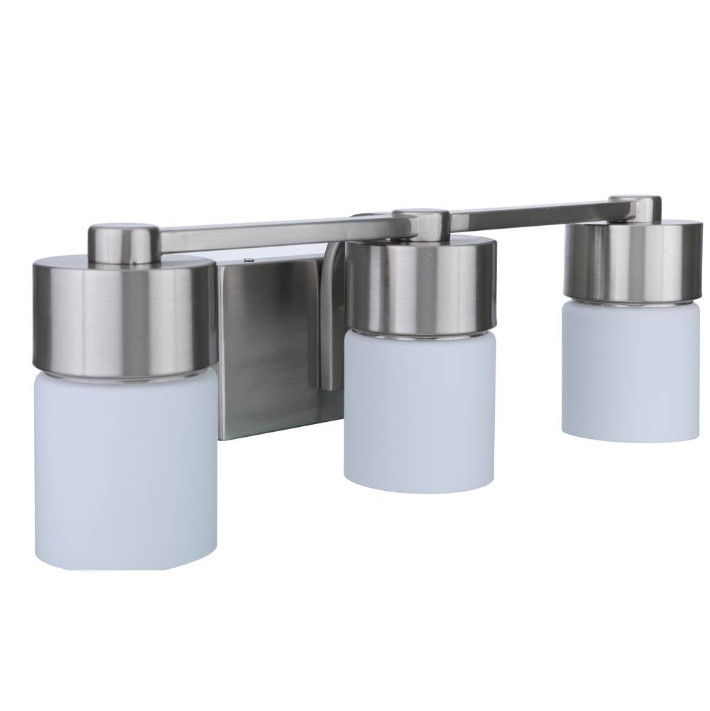 Craftmade 12322BNK3 Brushed Polished Nickel District 3 Light Vanity In Brushed Polished Nickel Image 1