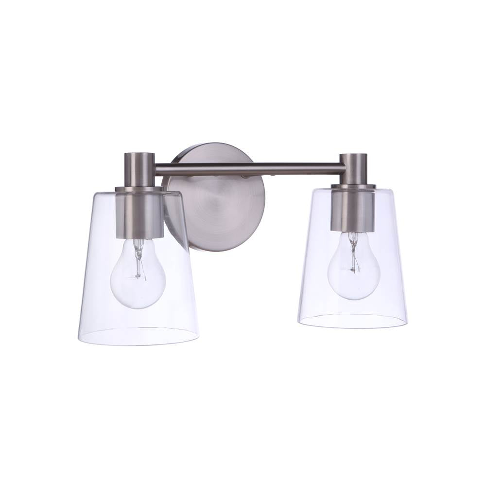 Craftmade Emilio 2 Light Vanity In Brushed Polished Nickel