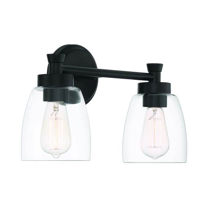 Craftmade Henning 2 Light Vanity In Flat Black
