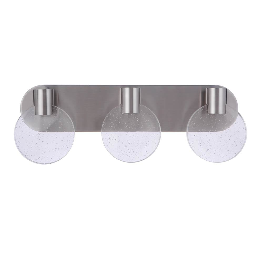 Craftmade Glisten 3 Light Led Vanity In Brushed Polished Nickel