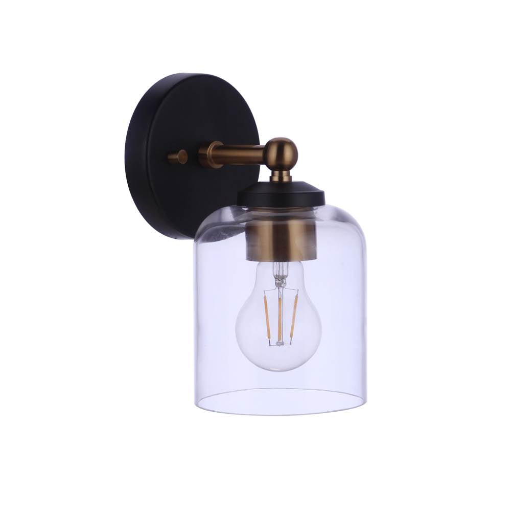 Craftmade Coppa 1 Light Wall Sconce In Flat Black/satin Brass