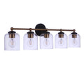 Craftmade Coppa 5 Light Vanity In Flat Black/satin Brass