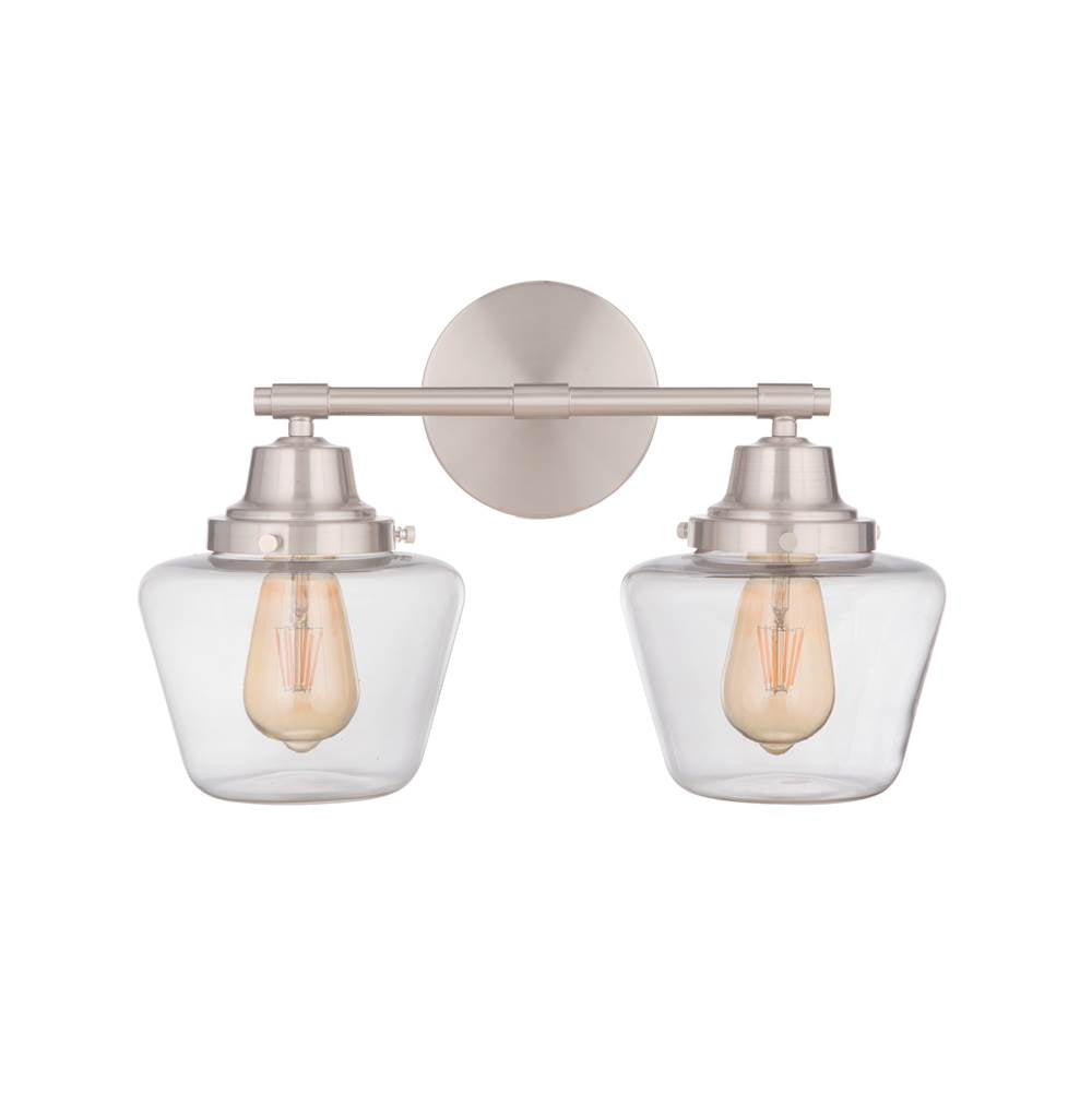 Craftmade 19518BNK2 Brushed Polished Nickel Essex 2 Light Vanity In Brushed Polished Nickel Image 1