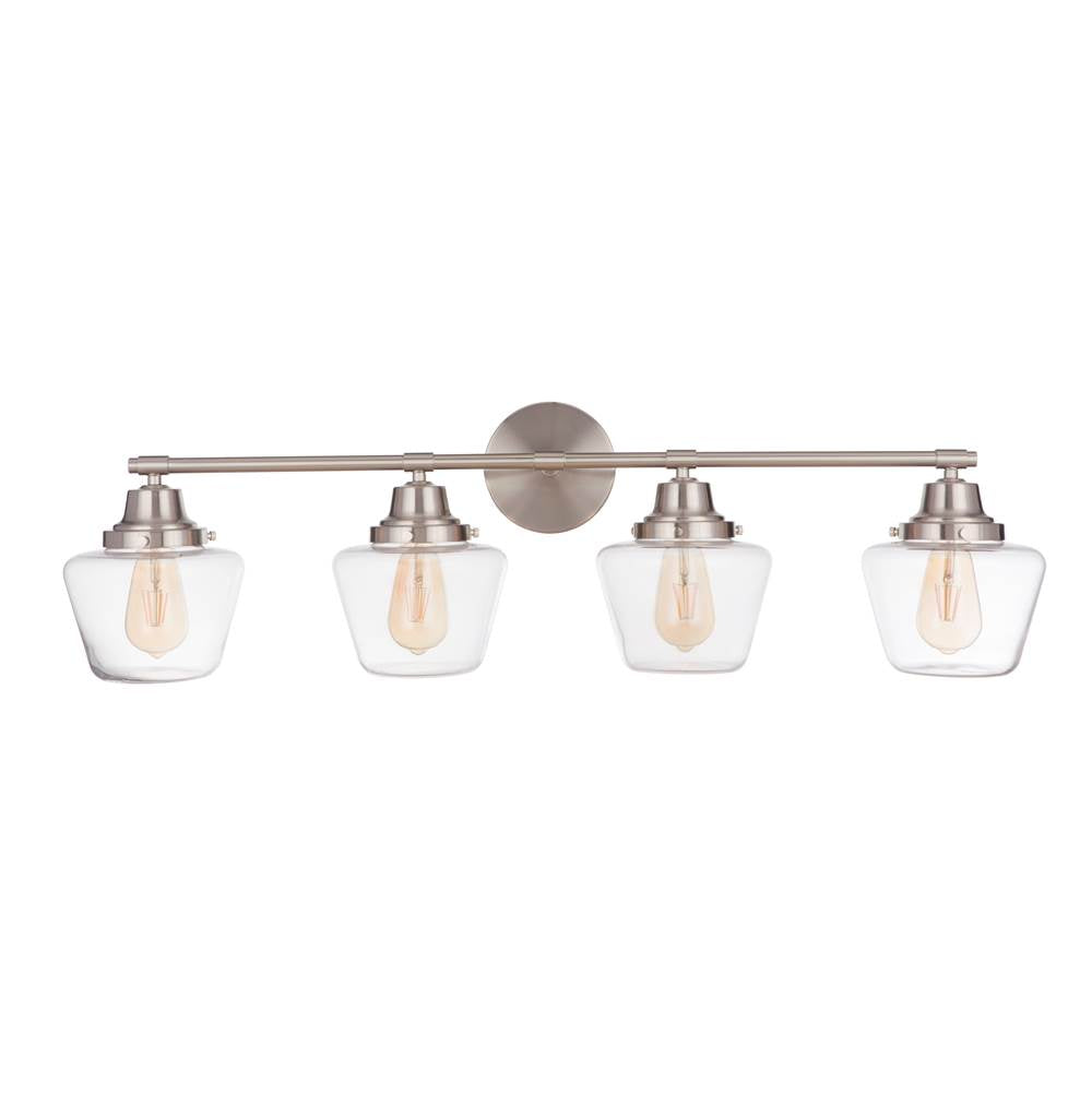 Craftmade 19538BNK4 Brushed Polished Nickel Essex 4 Light Vanity In Brushed Polished Nickel Image 1