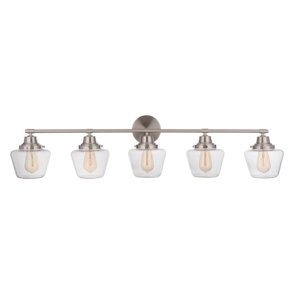 Craftmade 19548BNK5 Brushed Polished Nickel Essex 5 Light Vanity In Brushed Polished Nickel Image 1