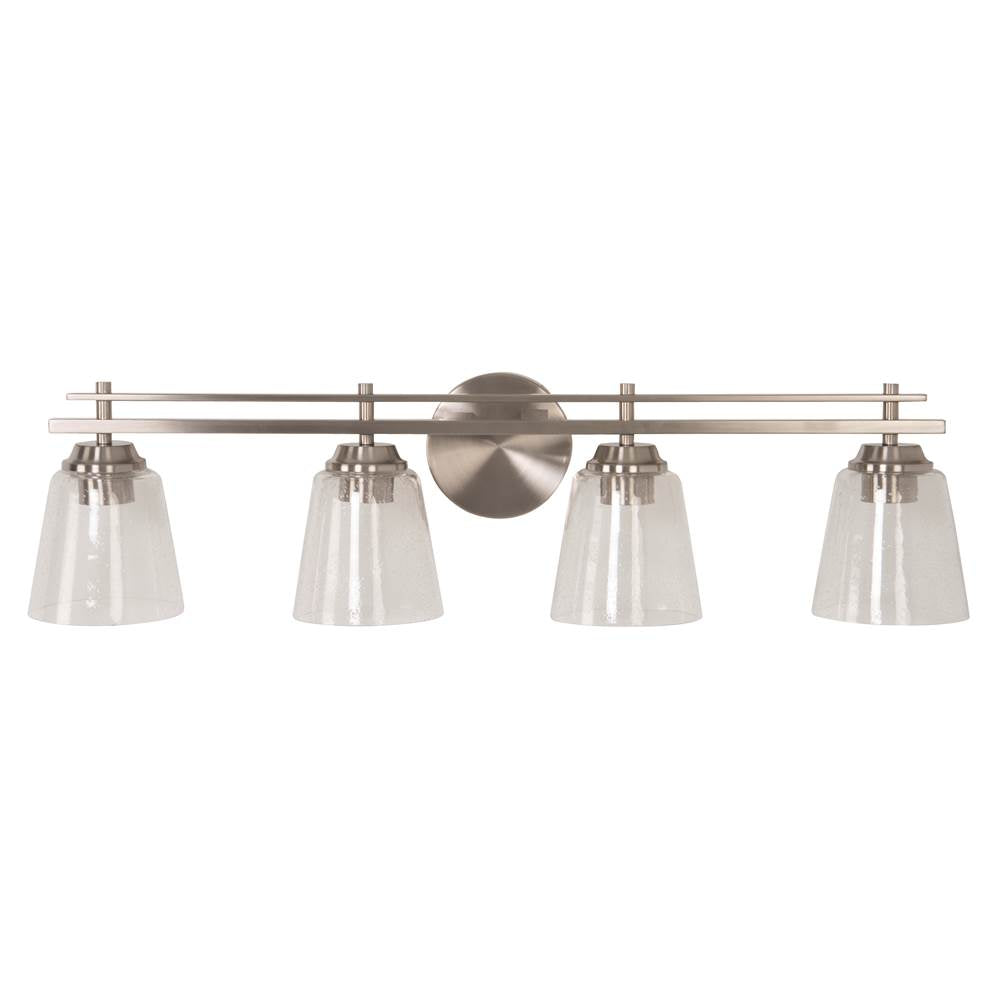 Craftmade Drake 4 Light Vanity In Brushed Polished Nickel