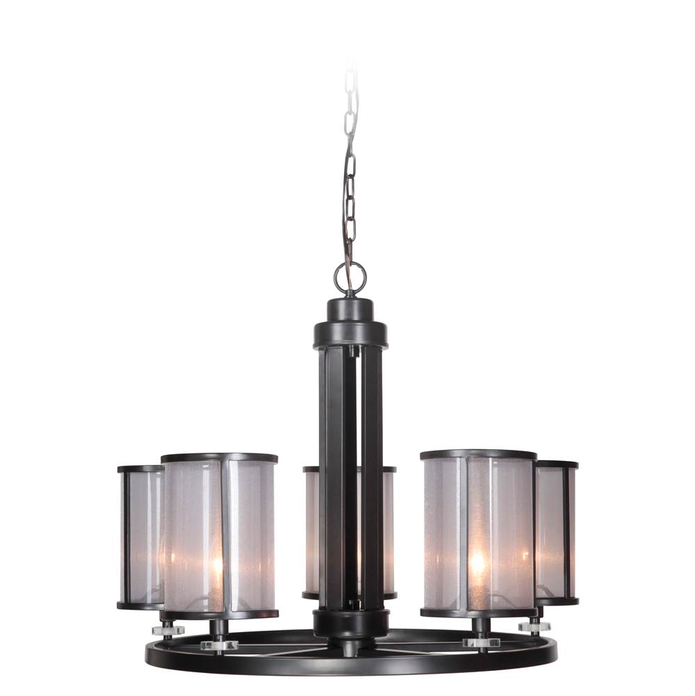 Craftmade 36725-MBK Matte Black Danbury 5 Light Chandelier In Matte Black Image 1