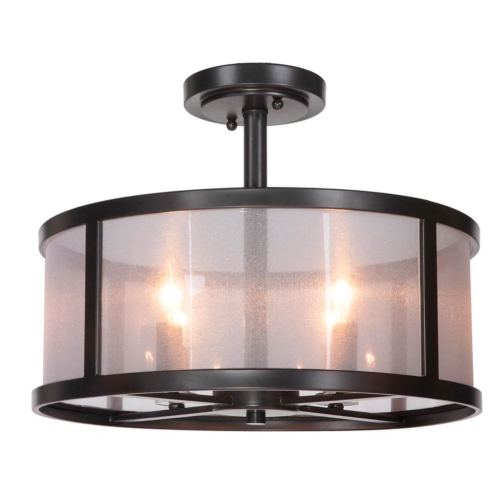 Craftmade Danbury 4 Light Semi Flush In Matte Black