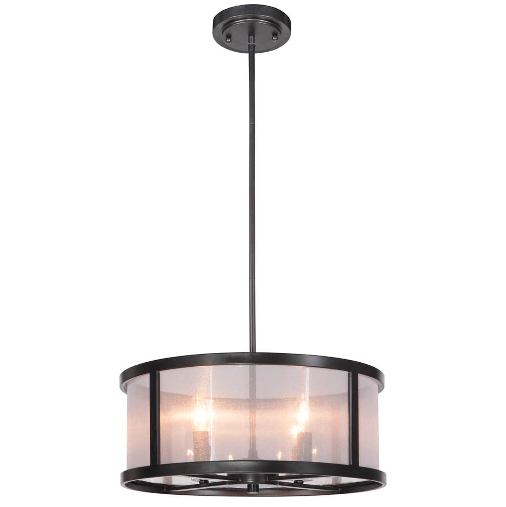 Craftmade 36794-MBK Matte Black Danbury 4 Light Pendant In Matte Black Image 1