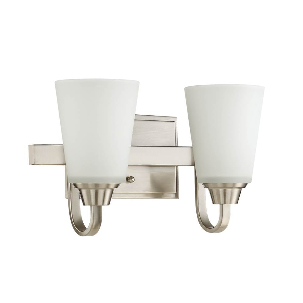 Craftmade 41902-BNK Brushed Polished Nickel Grace 2 Light Vanity In Brushed Polished Nickel Image 1
