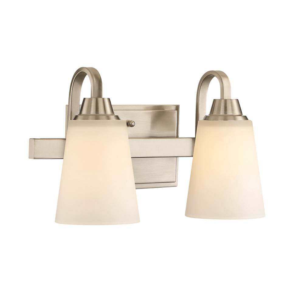 Craftmade Grace 2 Light Vanity In Brushed Polished Nickel