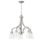 Craftmade 41915-BNK-CS Brushed Polished Nickel Grace 5 Light Down Chandelier In Brushed Polished Nickel (clear Seeded Glass) Image 1
