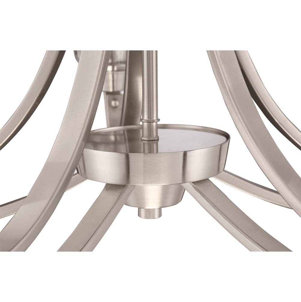 Craftmade 41925-BNK-CS Brushed Polished Nickel Grace 5 Light Chandelier In Brushed Polished Nickel (clear Seeded Glass) Image 4