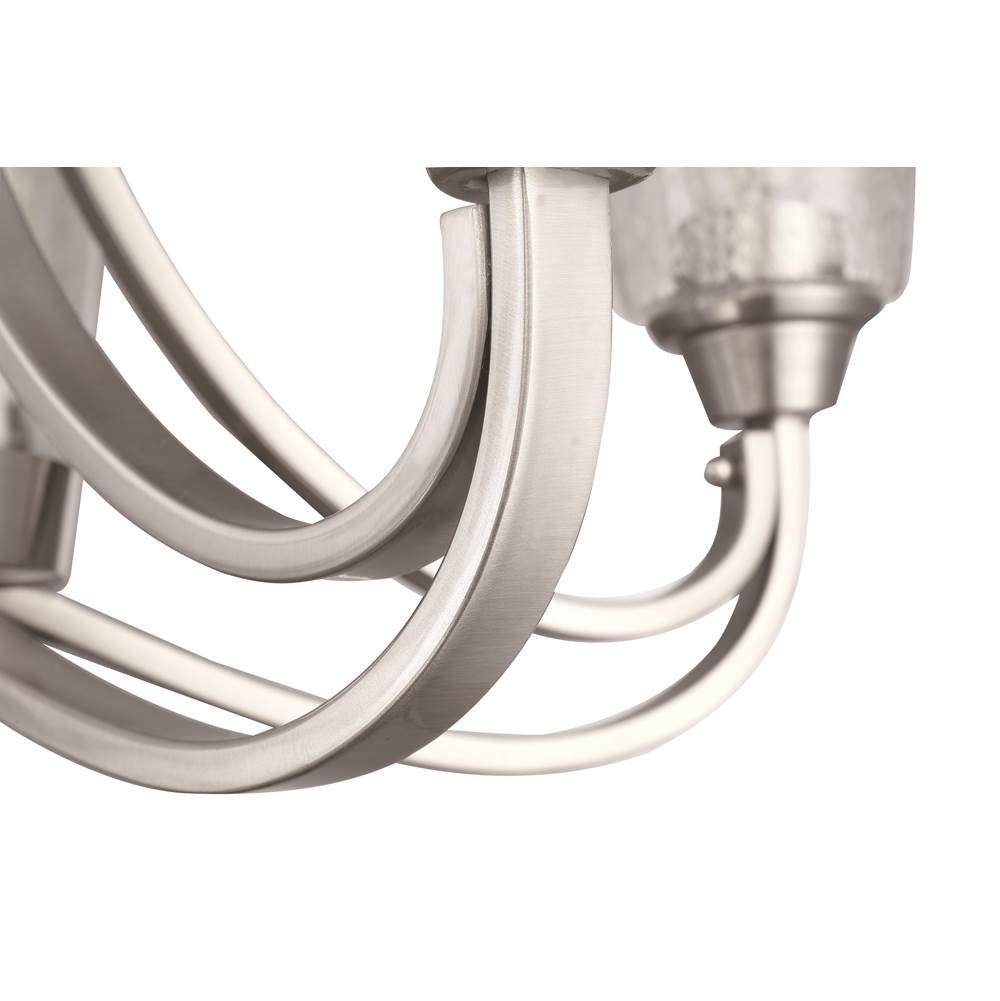 Craftmade 41925-BNK-CS Brushed Polished Nickel Grace 5 Light Chandelier In Brushed Polished Nickel (clear Seeded Glass) Image 2