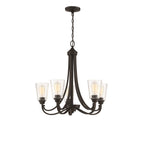 Craftmade Grace 5 Light Chandelier In Brushed Polished Nickel (clear Seeded Glass)