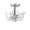 Craftmade 41952-BNK-CS Brushed Polished Nickel Grace 2 Light Convertible Semi Flush In Brushed Polished Nickel (clear Seeded Glass) Image 1